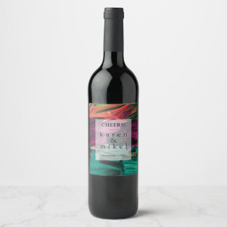Abstract Painting Acrylic Wedding Wine Label