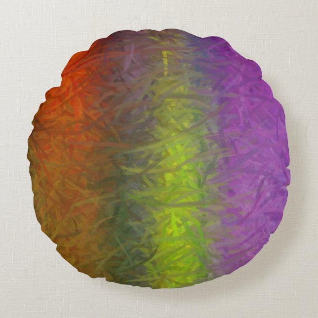 Abstract Painting Art #2 Round Pillow (Front)