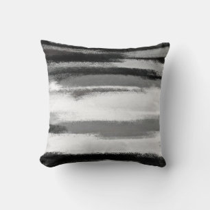 Abstract Painting Black and White 53 Throw Pillow