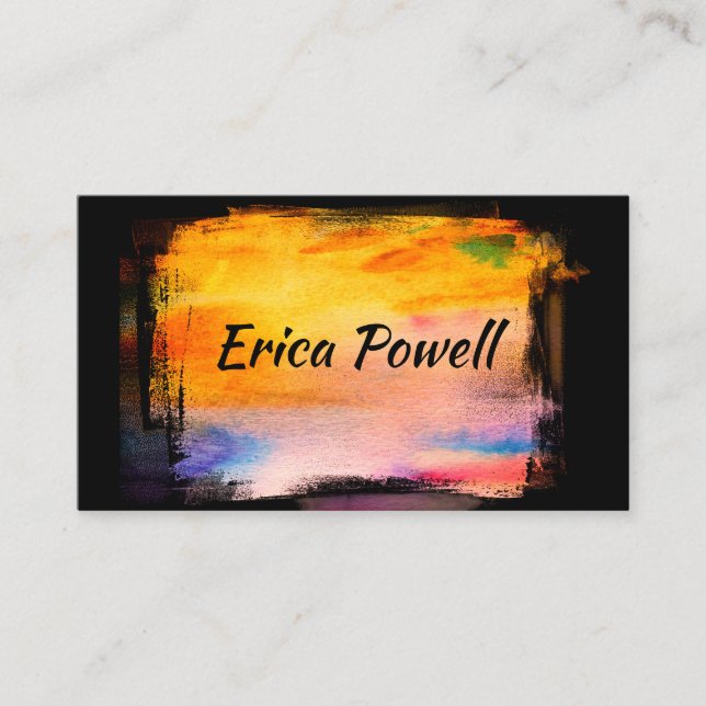 abstract painting bold colourful artistic design  business card (Front)