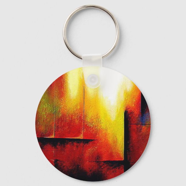 Abstract Painting by Hizli Keychain (Front)