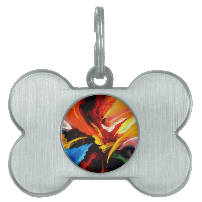 Abstract Painting by Serdar Hizli Pet Tag (Front)