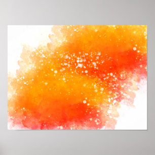 Abstract Painting Colorful Yellow and Red Poster