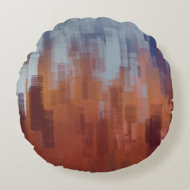 Abstract painting, colourful concrete wall. round pillow (Front)