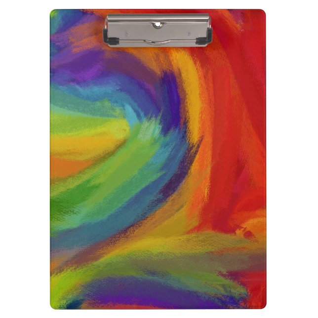 Abstract Painting | Colourful Paint Brush #9 Clipboard (Front)