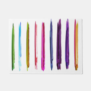 Abstract Painting Colourful Paint Brush Strokes Doormat