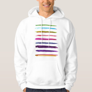 Abstract Painting Colourful Paint Brush Strokes Hoodie