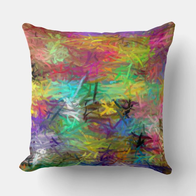 Abstract Painting Colours #85 Throw Pillow (Front)