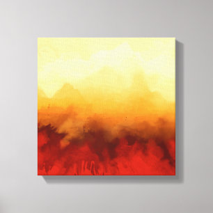 Abstract painting, contemporary, red, beige canvas print
