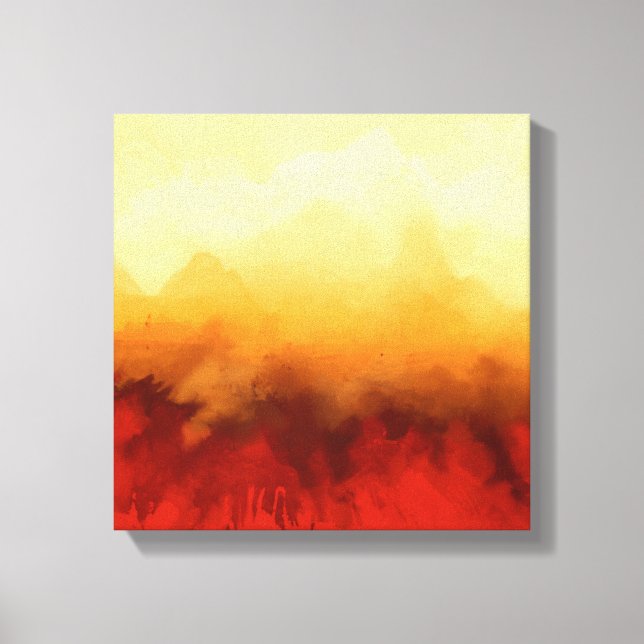 Abstract painting, contemporary, red, beige canvas print (Front)