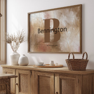 Abstract Painting Custom Last Name Decor Prints