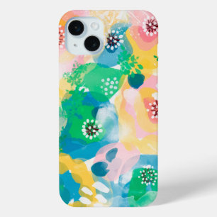 Abstract painting cute vivid watercolor pattern iPhone 15 mini case