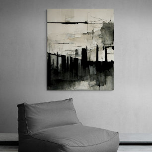 Abstract Painting "Dark Streambed". Canvas Print