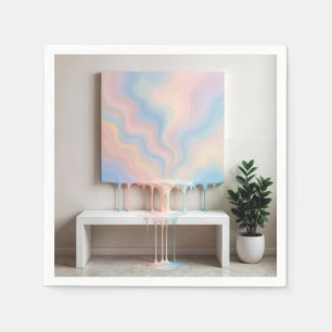 Abstract Painting Dripping on a Bench Napkin