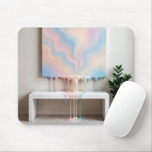 Abstract Painting Dripping on a White Bench Mouse Pad