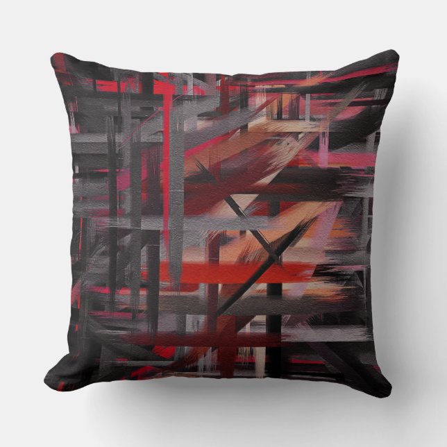Abstract Painting Dynamic Colours #13 Throw Pillow (Front)