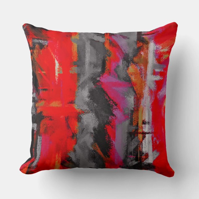 Abstract Painting Dynamic Colours #22 Throw Pillow (Front)