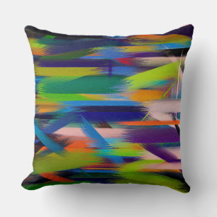 Abstract Painting Dynamic Colours #44 Throw Pillow