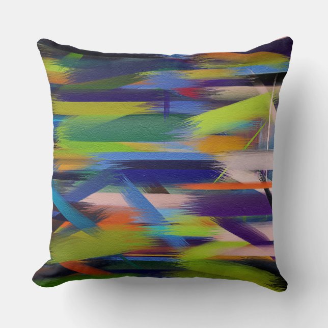 Abstract Painting Dynamic Colours #44 Throw Pillow (Front)