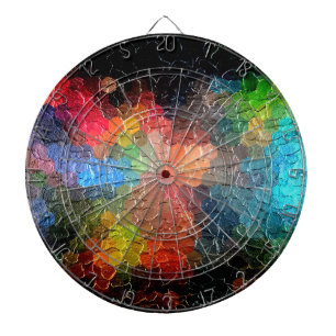 Abstract Painting   Dynamic Colours Dartboard