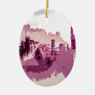 Abstract Painting Edinburgh Capital of Scotland Ceramic Ornament
