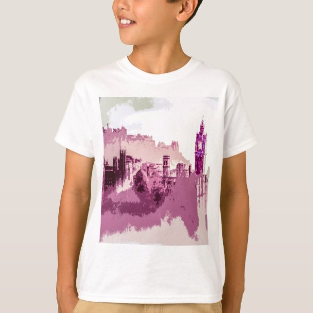 Abstract Painting Edinburgh Capital of Scotland T-Shirt (Front)