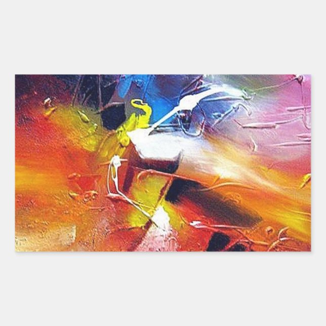 Abstract Painting Expressionism Colourful Template Sticker (Front)