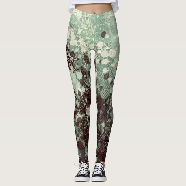 Abstract Painting "Faoileag air laimrig" Leggings (Front)