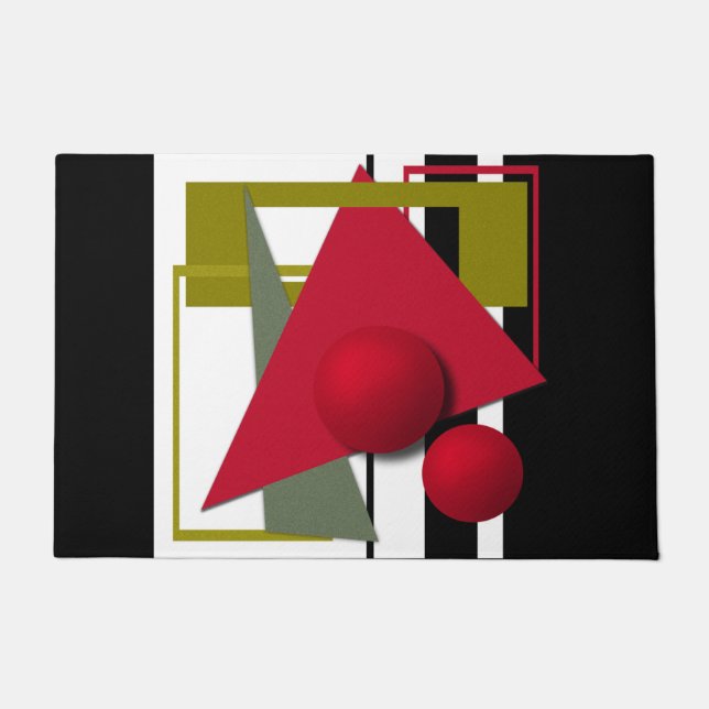 Abstract painting, geometric shapes doormat (Front)