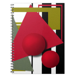 Abstract painting, geometric shapes notebook