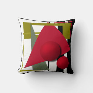 Abstract painting, geometric shapes throw pillow