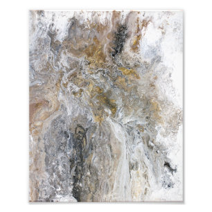 Abstract Painting Grey Black Gold White Artwork Photo Print