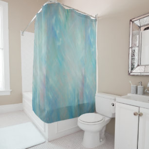 Abstract painting in blue hues shower curtain