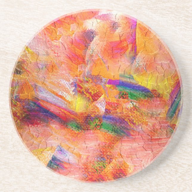 Abstract painting Infinite sunset Coaster (Front)