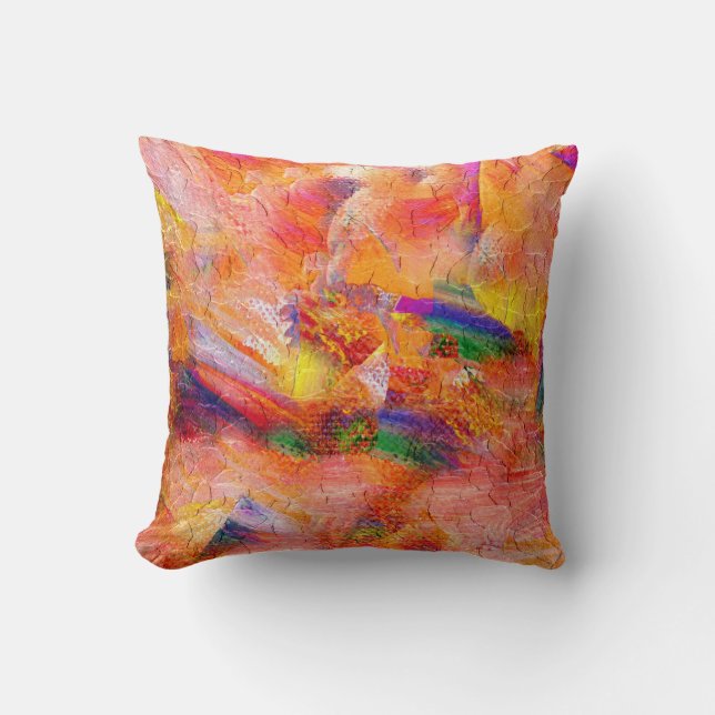 Abstract painting Infinite sunset Throw Pillow (Front)