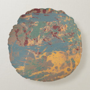 Abstract painting. Ink handmade image. Modern arti Round Pillow