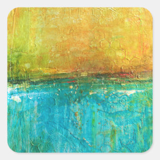 Abstract Painting Mixed Media Artist Impression Square Sticker
