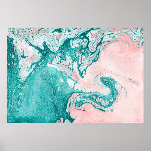 Abstract painting. Modern artwork. Marble effect p Poster