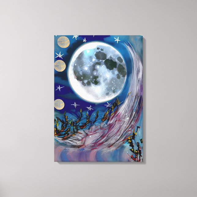 Abstract Painting, Moon at Night, canvas prints (Front)