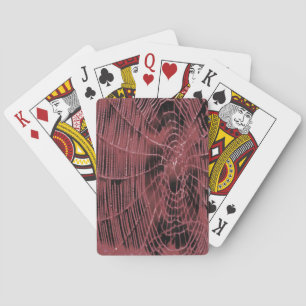Abstract Painting Of A Magenta Pink Cobweb Playing Cards