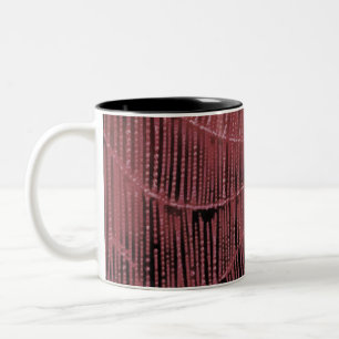 Abstract Painting Of A Magenta Pink Cobweb Two-Tone Coffee Mug