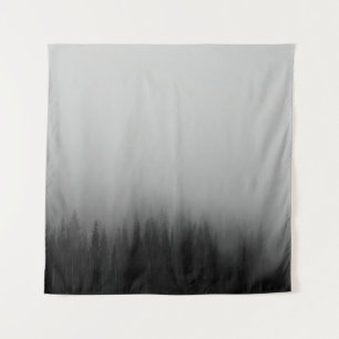 ABSTRACT PAINTING OF PINE TREE FOREST TAPESTRY