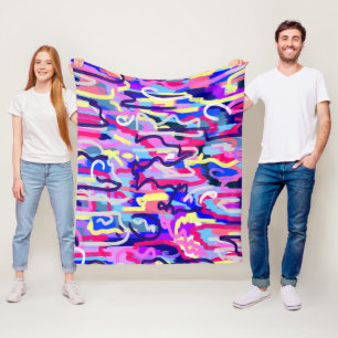 Abstract Painting of Shapes and Colors  Fleece Blanket