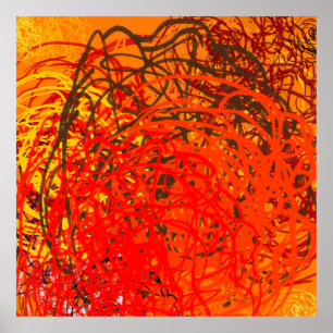 Abstract painting on canvas. Hand made art. Colorf Poster