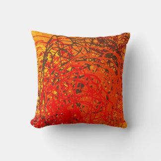 Abstract painting on canvas. Hand made art. Colorf Throw Pillow