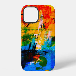Abstract painting on concrete wall. illustration.  iPhone 12 case
