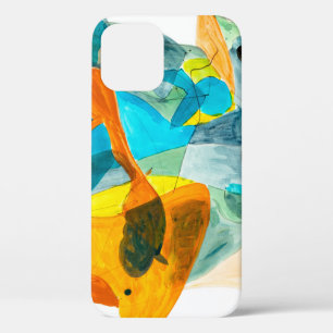  abstract painting on paper with vibrant colours,  iPhone 12 case