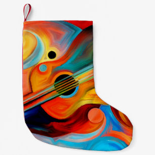 Abstract painting on the subject of music and rhyt small christmas stocking