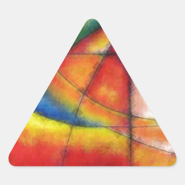 abstract painting red yellow green blue triangle sticker (Front)