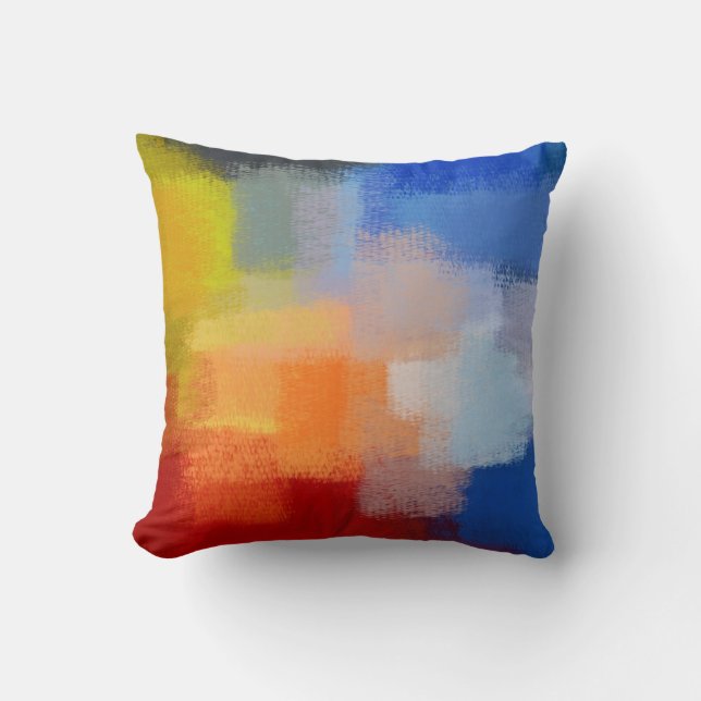 Abstract Painting | Retro Abstract Art 2 Throw Pillow (Front)